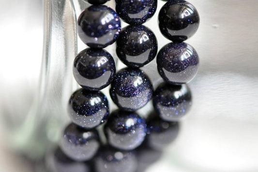 Smooth Round Blue Sand Natural Stone Beads 3/4/6/8/10/12mm Multi-Size (V6018)