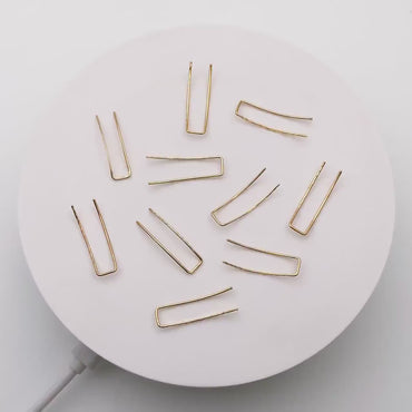 10pcs Gold Minimalist Ear Climber 25mm, 18K Gold plated Brass Ear Crawler (GB-4144)
