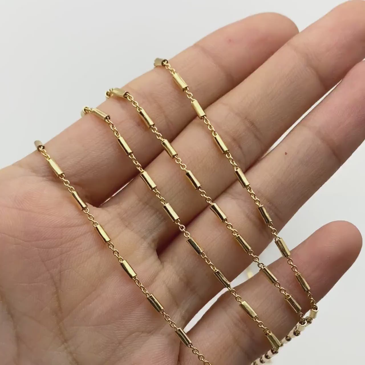 Gold plated Brass Tube Chains 2mm, DIY Bar Chain Wholesale, Stick Link Chain Findings (#LK-280)/ 1 Meter=3.3 ft