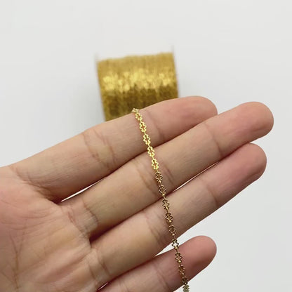 Gold plated Brass Link Chains 2.5mm, Craft DIY Components Wholesale (#LK-276)/ 1 Meter=3.3 ft