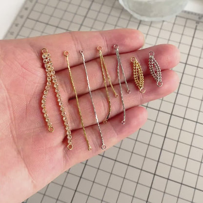 10pcs  Gold/ Silver Tassel Charms, Tassel Connectors with Jump Rings  (GB-244)