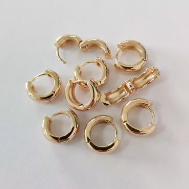 Gold/ Silver Tone Hoop Earrings, 14/ 16/ 18mm,  Gold/ Rhodium plated Huggie Earrings, Small Hoop Earrings (GB-1678)