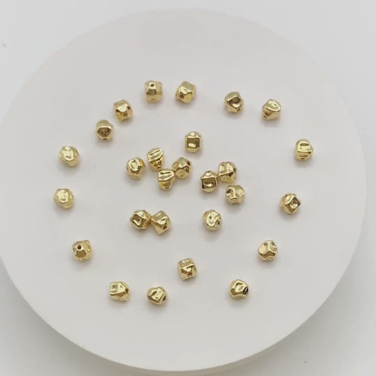 10pcs Irregular Stone Spacer Beads, Gold plated Brass, Jewelry Making, Diy Material, Jewelry Supplies (GB-2956-D)