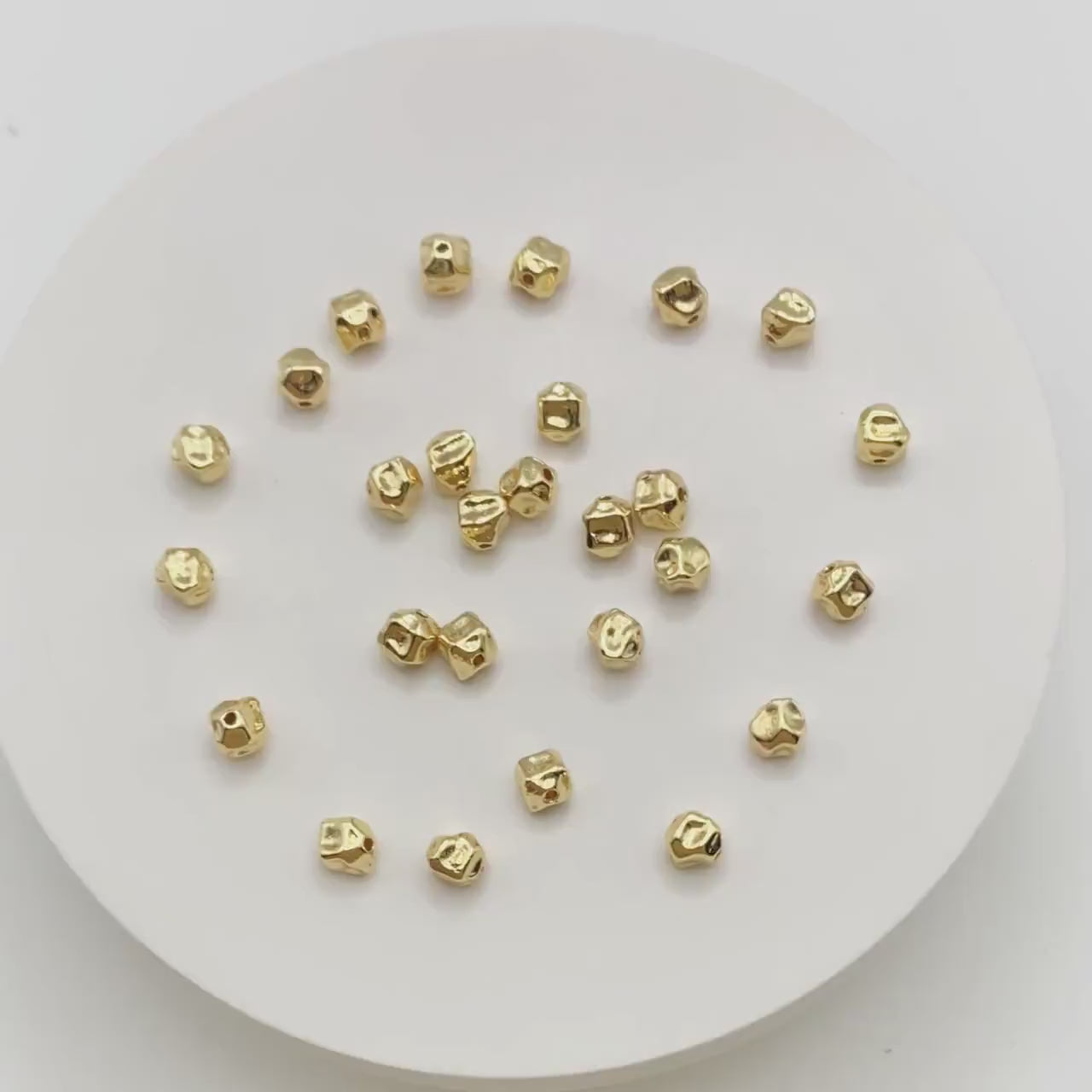 10pcs Irregular Stone Spacer Beads, Gold plated Brass, Jewelry Making, Diy Material, Jewelry Supplies (GB-2956-D)