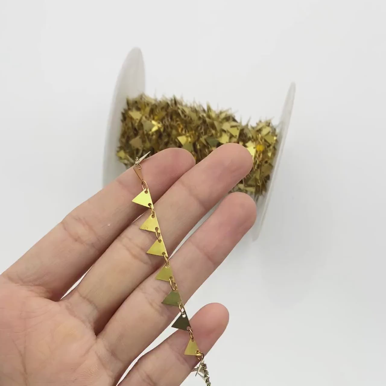 Unplated Raw Brass Triangle Chain 7mm (#LK-031)/ 1 Meter=3.3ft