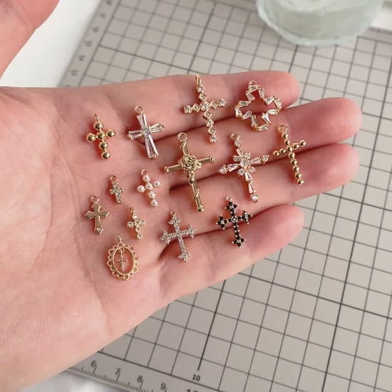 4pcs Cross Charm, Tiny Cross Charm, Cross Pendant, Cross Necklace Charm(GB-2731)