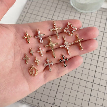 4pcs Cross Charm, Tiny Cross Charm, Cross Pendant, Cross Necklace Charm(GB-2731)