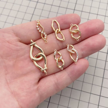 4pcs Gold Chain Connector Links, Bracelet Connector, Earring Findings, Jewelry Making, Diy Material, Jewelry Supplies (GB-2197)