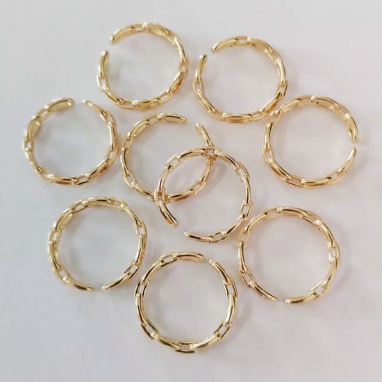 4pcs Gold/ Silver Chain Ring, Chain Ring, Adjustable Gold Ring, Dainty Rings, Adjustable Ring, Gold/ Rhodium Plated Rings (#JZ-037)