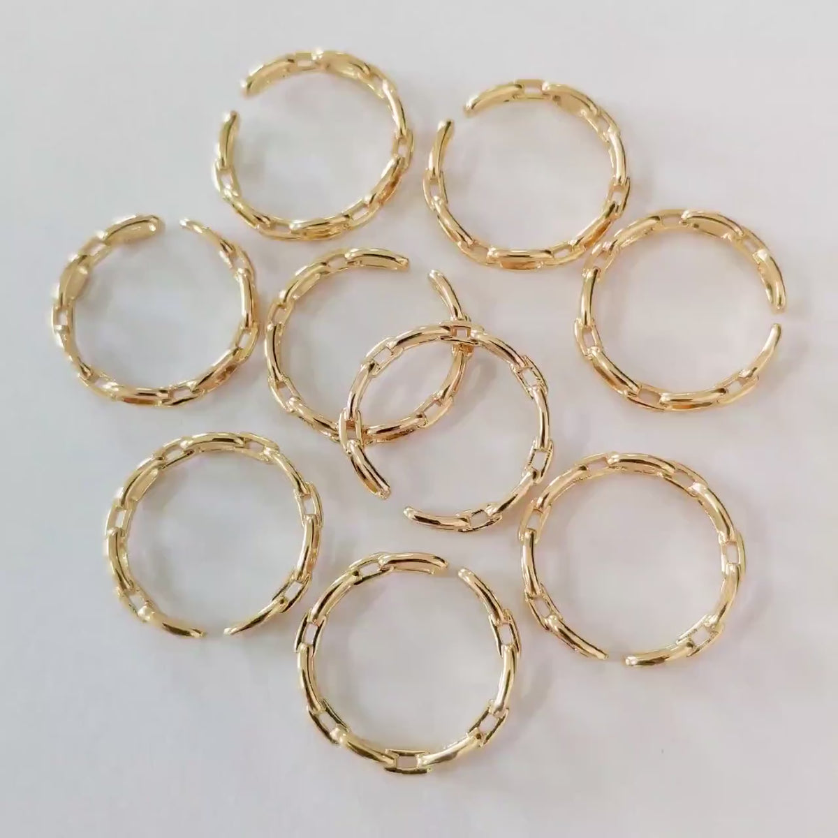 4pcs Gold/ Silver Chain Ring, Chain Ring, Adjustable Gold Ring, Dainty Rings, Adjustable Ring, Gold/ Rhodium Plated Rings (#JZ-037)