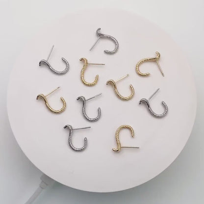 10pcs Gold/ Silver Cobra Snake Earrings 18x4mm, Gold/ Rhodium Plated Brass, Minimalist Snake Stud Earrings (GB-4343)
