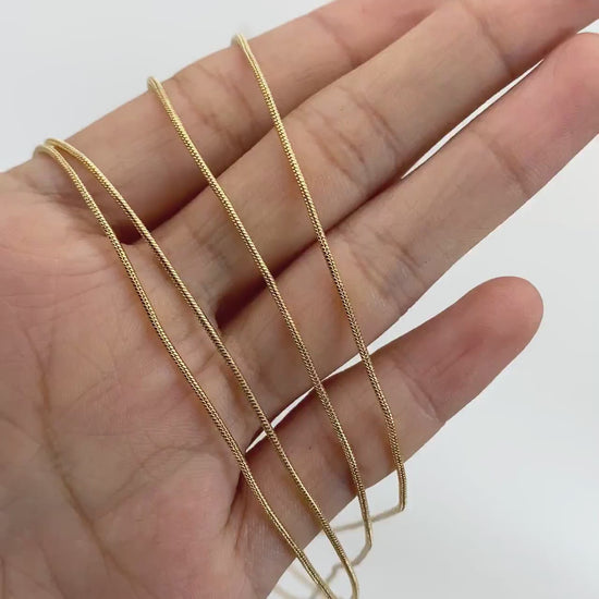 Gold Plated Brass Snake Chains 1.2mm, Dainty Chain Findings (LK-344)/ 1 Meter=3.3 ft