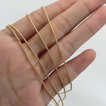 Gold Plated Brass Snake Chains 1.2mm, Dainty Chain Findings (LK-344)/ 1 Meter=3.3 ft