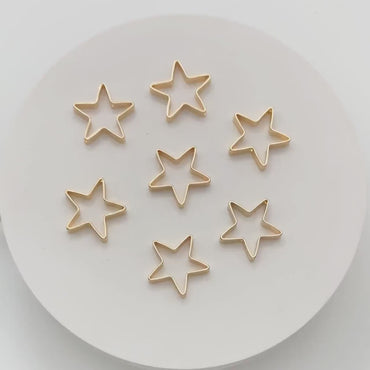 10pcs Gold plated Brass Star Bead Charms 20mm (GB-2871)