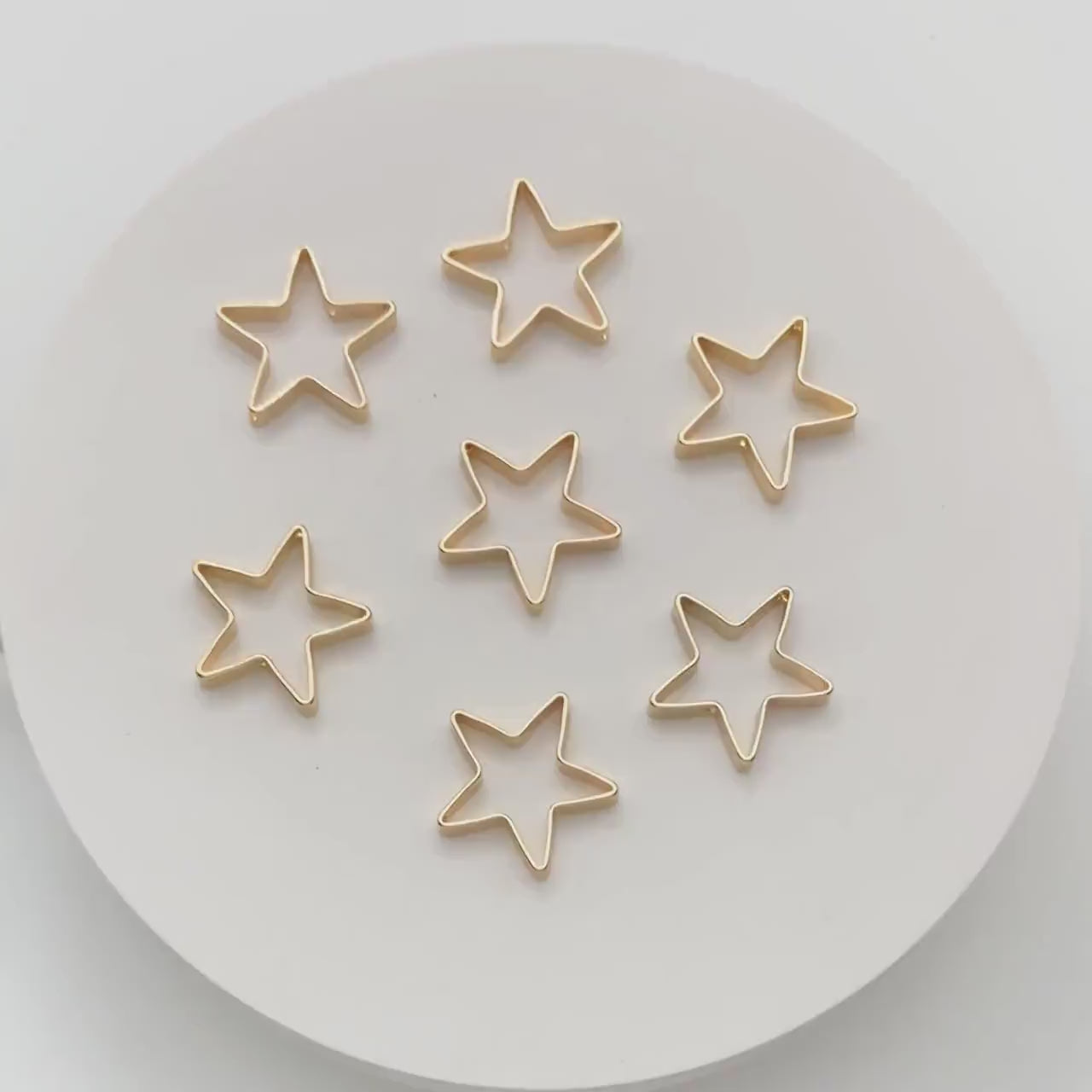 10pcs Gold plated Brass Star Bead Charms 20mm (GB-2871)