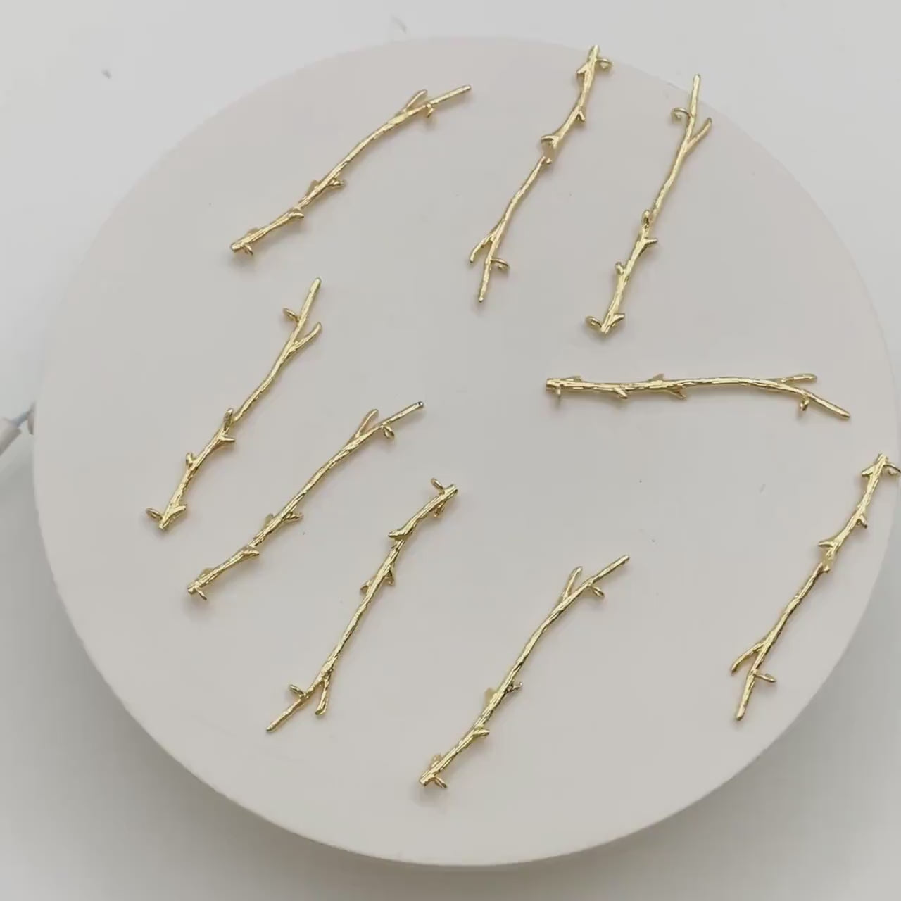 10pcs Gold plated Brass Branch Connectors with Two Loops, 44mm Long, Lead Nickel Free (GB-3622-E)