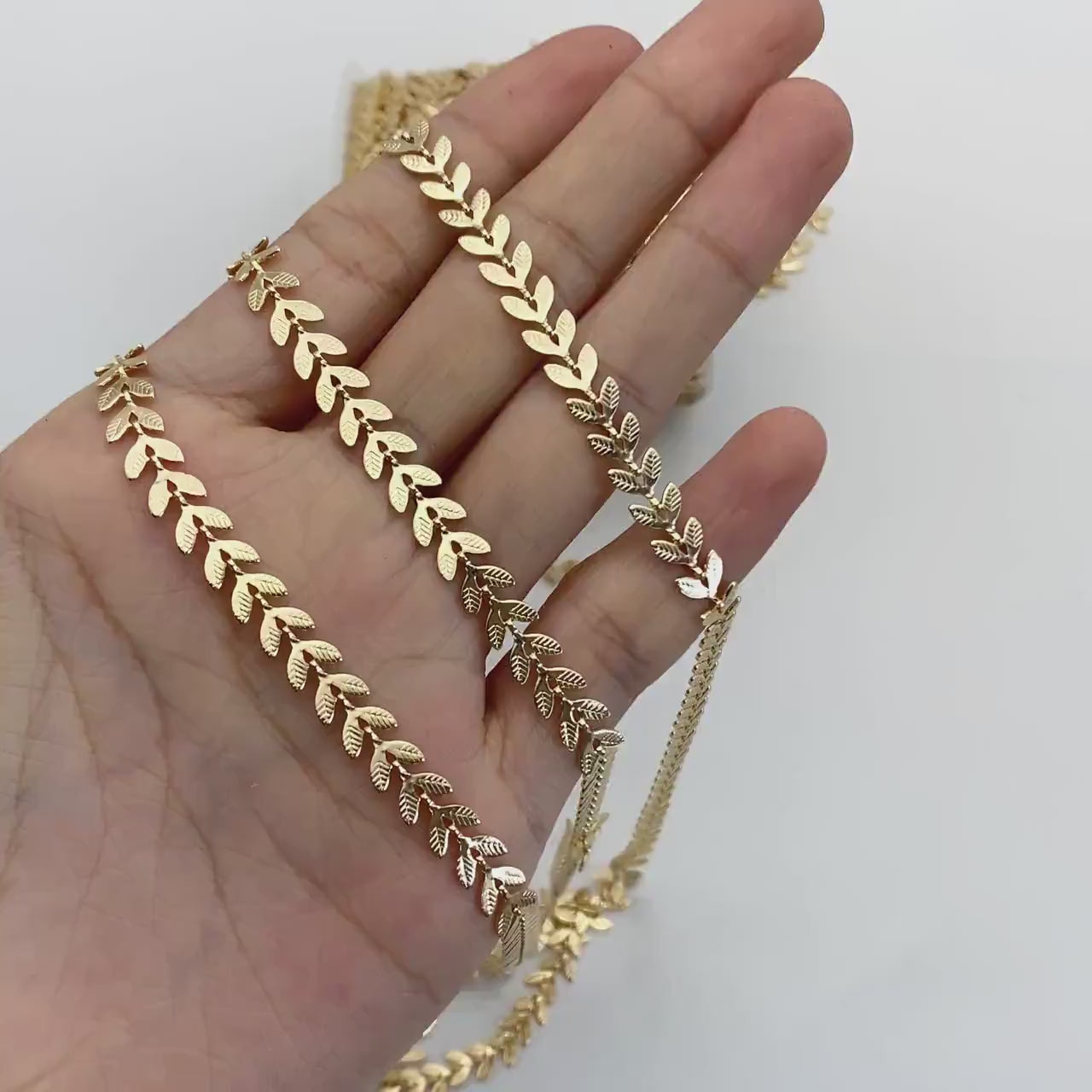Gold/ Silver tone Chevron Leaf Chain 6.3mm, Decorative Herringbone Chain, Flat Arrow Designer Chain (#LK-153)/ 1 Meter=3.3ft