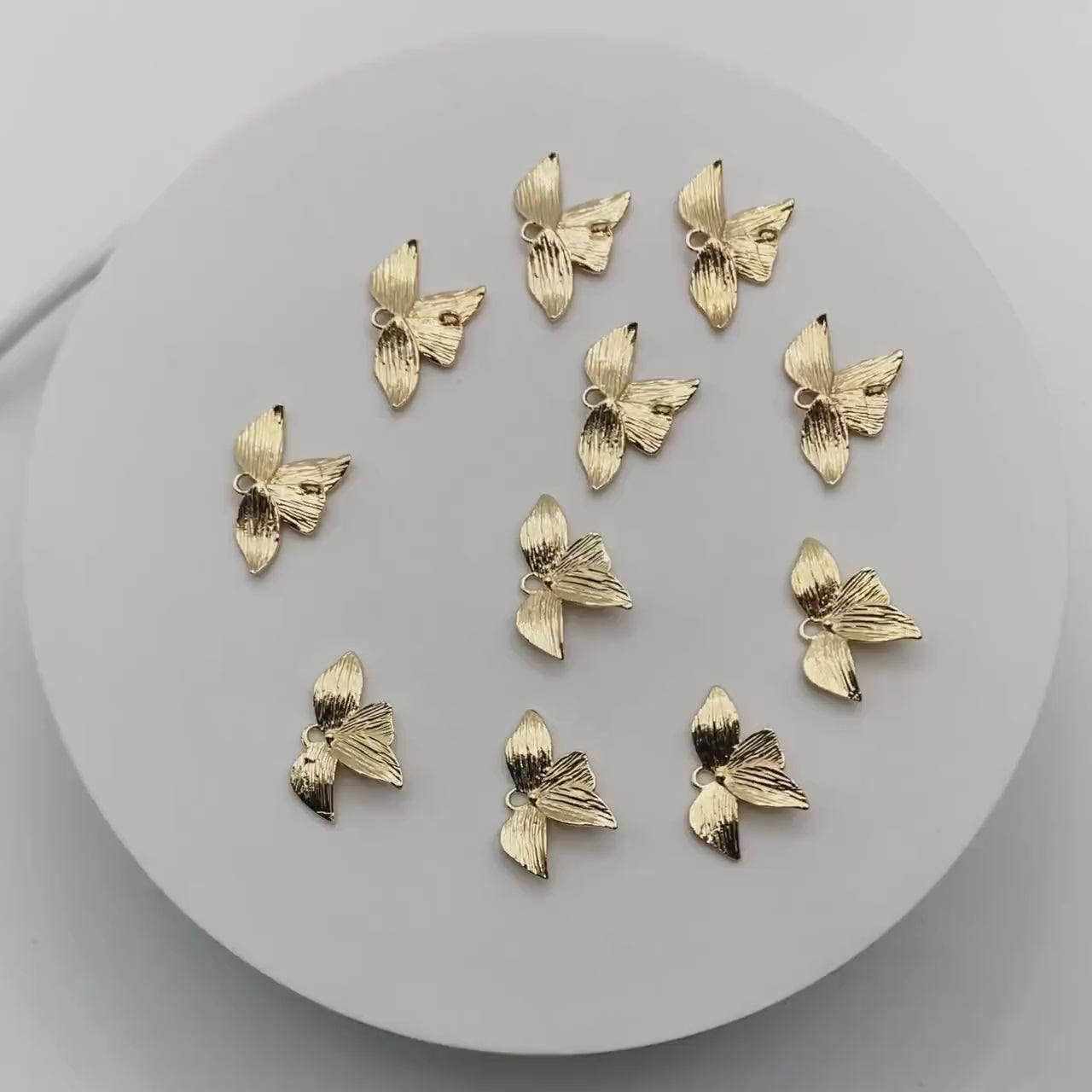 10pcs Gold plated Brass Flower Connector Charms 14x21mm, Lead Nickel Free (GB-4391-D)