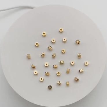 20pcs Gold Gear Round Spacer Beads 5mm,  Jewelry Making Supplies Wholesale (GB-3191)