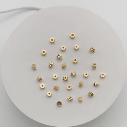 20pcs Gold Gear Round Spacer Beads 5mm,  Jewelry Making Supplies Wholesale (GB-3191)