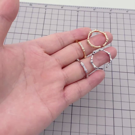 4pcs CZ Pave Gold Finger Ring, Bone Ring, Everyday Ring, Modern Style Ring, Fashion Rings, Dainty Rings (#JZ-009)