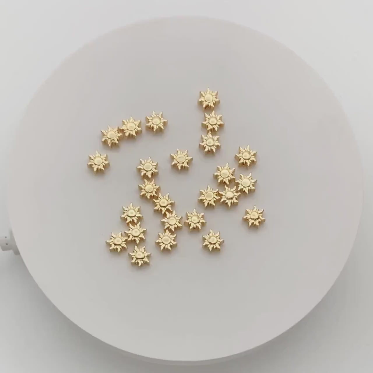10pcs Gold/ Silver Sun Beads, Metal Beads, Gold/ Rhodium plated Brass Spacer Beads (GB-2964-A)