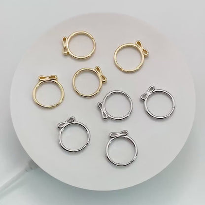 4pcs Gold/ Silver Tone Bowknot Ring, Thin Ring, Everyday Ring, Fashion Rings, Dainty Rings, Adjustable Ring  (#JZ-061)