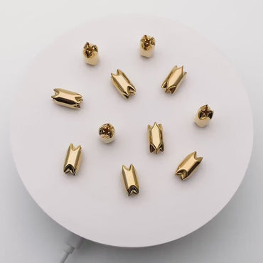 10pcs Gold plated Brass Spacer Beads  8x15mm, Shiny Bracelet Beads (GB-1076)