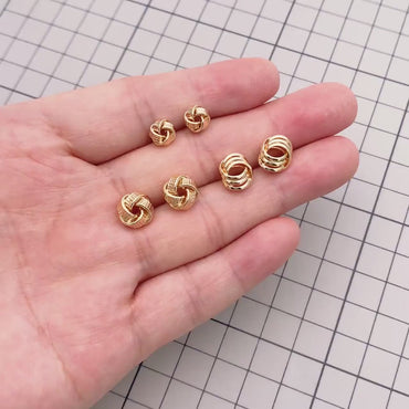 10pcs Gold Knot Spacer Beads , Gold plated Brass, Jewelry Making Supplies Wholesale (GB-3715)