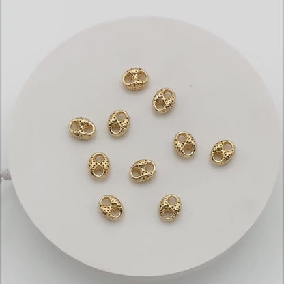 4pcs Puff Mariner Link, Earring Findings, Jewelry Making, Diy Material, Jewelry Supplies (GB-2132-B)