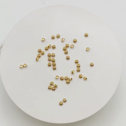 20pcs Gold Gear Round Spacer Beads 4mm, Jewelry Making Supplies Wholesale (GB-3795)