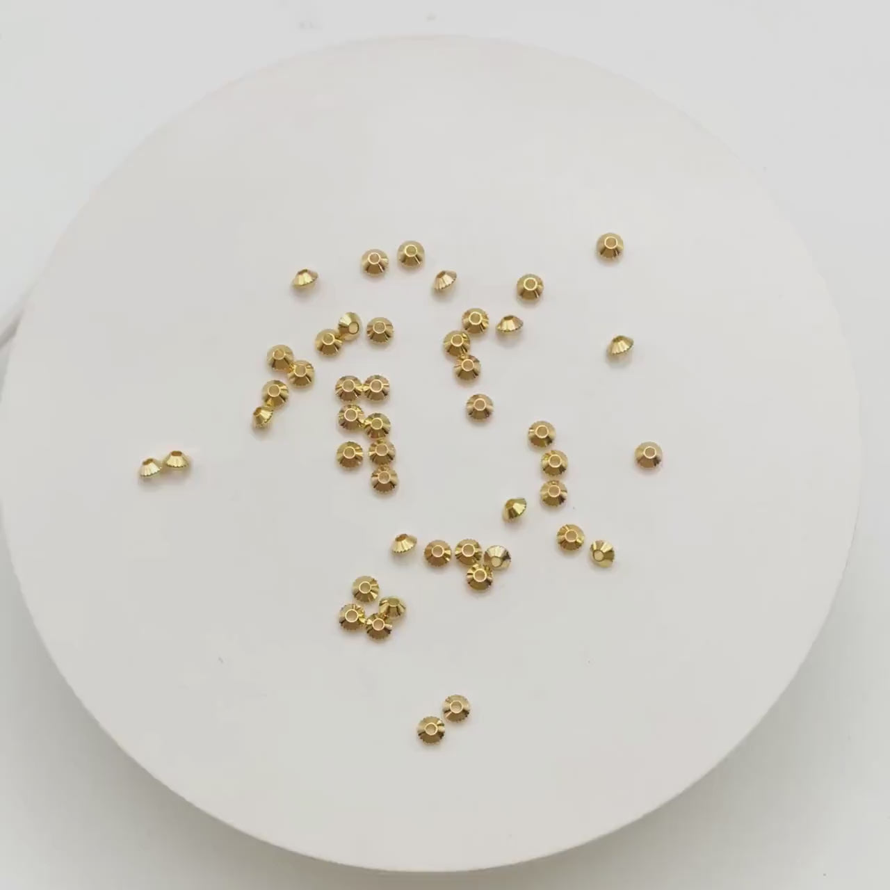 20pcs Gold Gear Round Spacer Beads 4mm, Jewelry Making Supplies Wholesale (GB-3795)