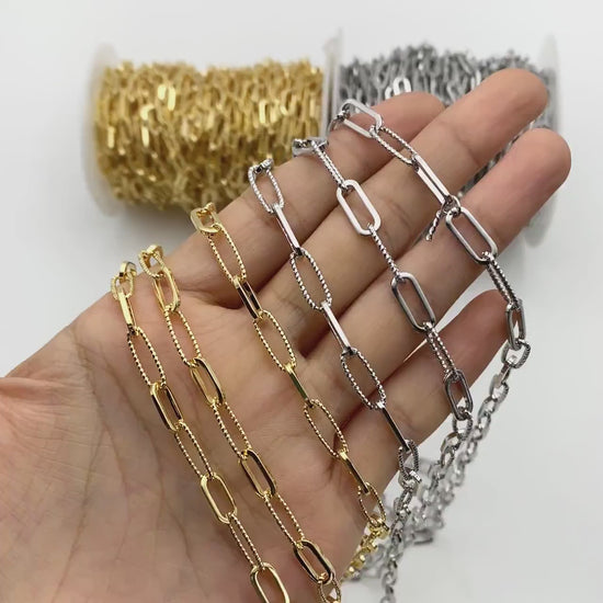 Gold/ Silver Oval Link Chain 5.5mm, Finished Bracelet/ Anklet/ Necklace with Extender Chain, Ready to Wear (#LK-409)