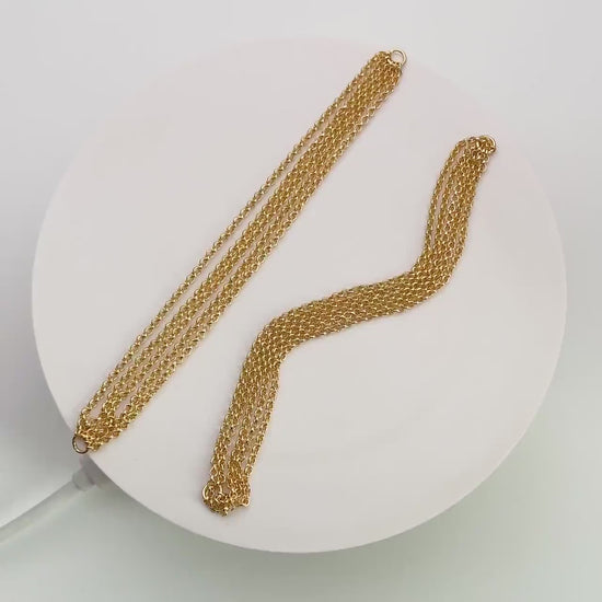 4pcs Dangle Gold Chain Connector, Gold plated Brass, Necklace Bracelet Components (GB-4378)