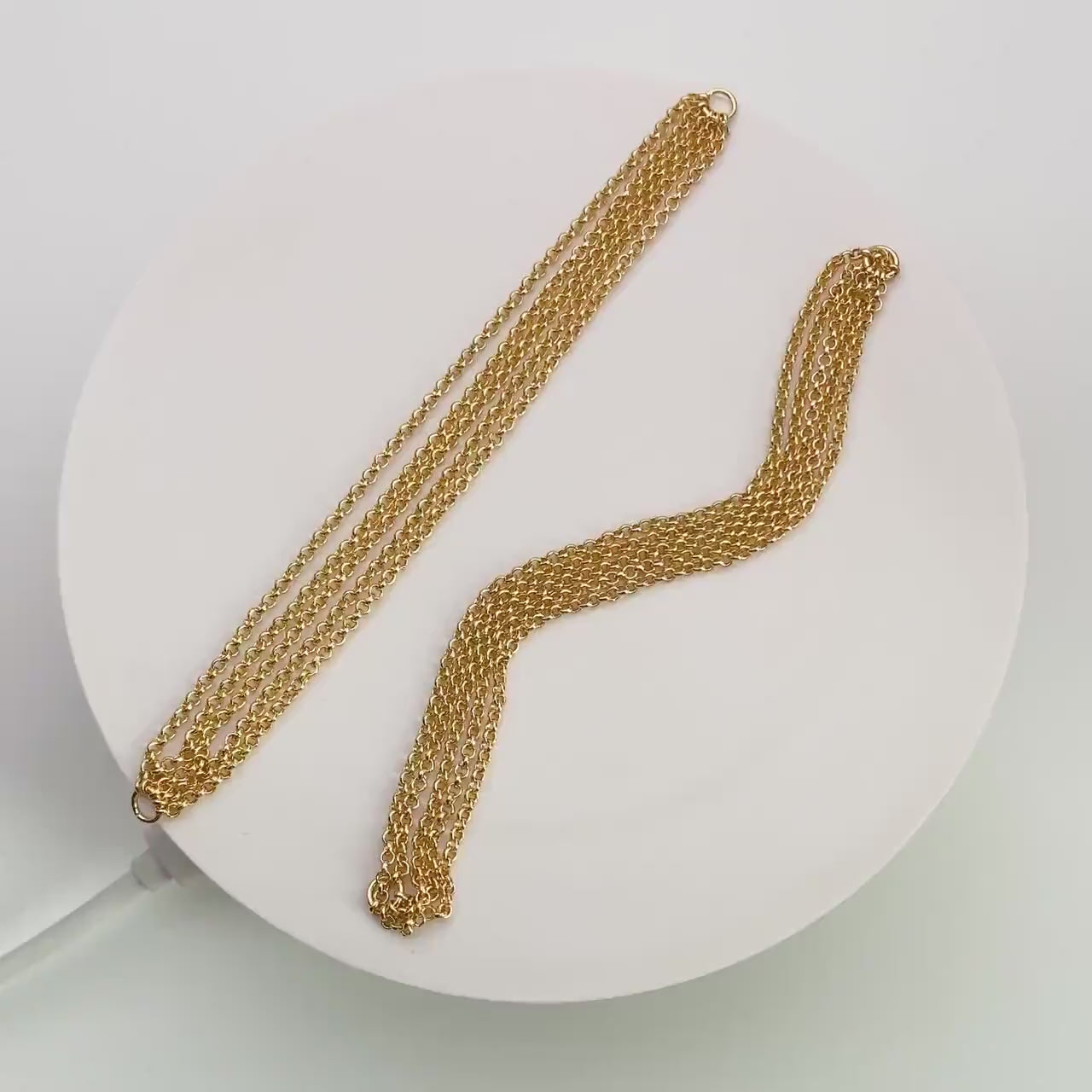 4pcs Dangle Gold Chain Connector, Gold plated Brass, Necklace Bracelet Components (GB-4378)