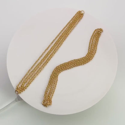 4pcs Dangle Gold Chain Connector, Gold plated Brass, Necklace Bracelet Components (GB-4378)