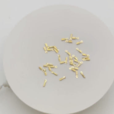 20pcs Tiny Chain End Caps, Gold Chain Crimps, to Finish 1mm or Thinner Cord / Leather/ Chains (GB-2801)
