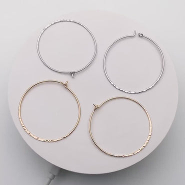10pcs Gold/ Silver Large Hoop Ear Wire, 43mm, Gold/ Rhodium plated Brass Hoop Earrings, Threader Earring Components  (GB-3680)