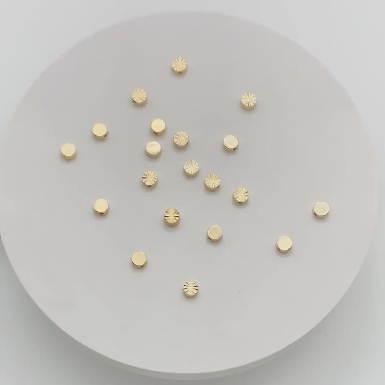 10pcs Gold Round Coin/ Heart/ Star/ Cross Spacer Beads  , Real Gold plated Brass Spacer Beads (GB-1785)