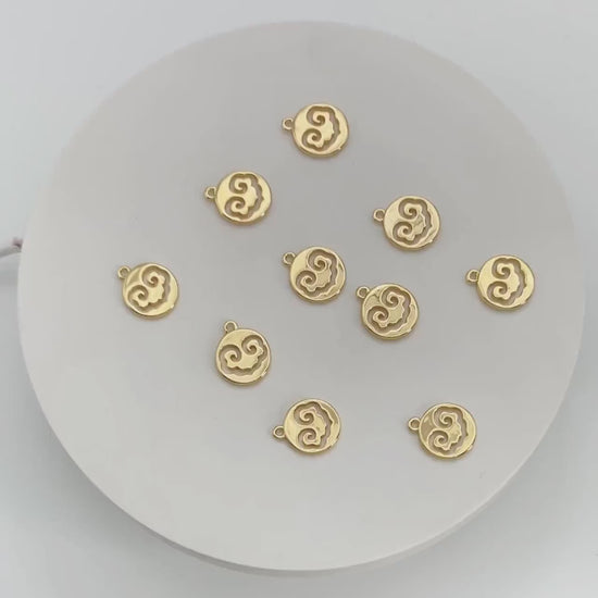 10pcs Gold Auspicious Clouds Charm Pendant, Jewelry Making, Diy Material, Jewelry Supplies (GB-1924)