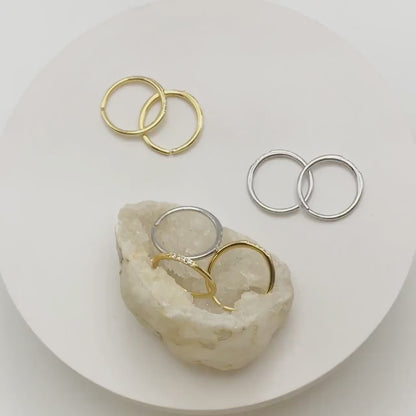 4pcs CZ Pave Minimalist Ring, Dainty Gold/ Silver Ring, Thin Ring, Stackable Ring (#JZ-054)