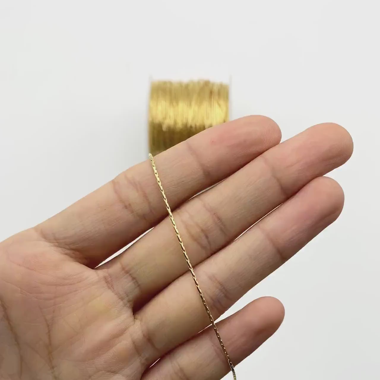 Gold plated Brass Dainty Chains 1mm Thin (#LK-316)/ 1 Meter=3.3 ft