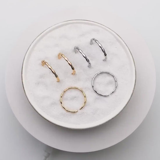 4pcs Gold/ Silver Wave Ring, Finger Ring, Everyday Ring, Modern Style Ring, Fashion Rings, Dainty Rings (#JZ-018-C)