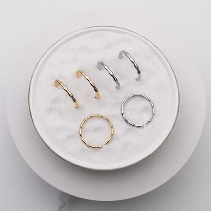 4pcs Gold/ Silver Wave Ring, Finger Ring, Everyday Ring, Modern Style Ring, Fashion Rings, Dainty Rings (#JZ-018-C)