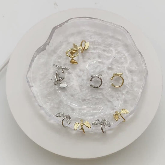 10pcs Gold/ Silver Bat Ear Cuff, Cartilage Ear Cuff, Gold/ Rhodium Plated Brass Ear Cuff, Cartilage Earrings (GB-3570)