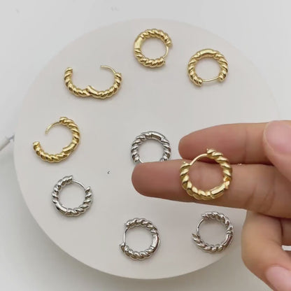 10pcs Gold/ Silver Hoop Earrings, 20mm, Gold/ Rhodium plated Huggie Earrings, Gold Hoops, Huggies (GB-1822)
