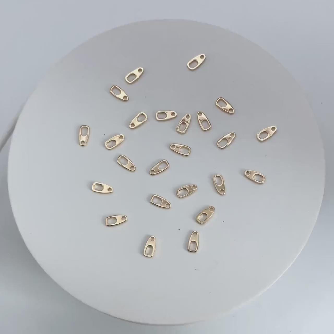 20pcs Gold/ Silver Tone Soda Tab Connectors for Necklace, Gold/ Rhodium plated Brass, Necklace Jewelry Making Supplies (GB-3764-B)