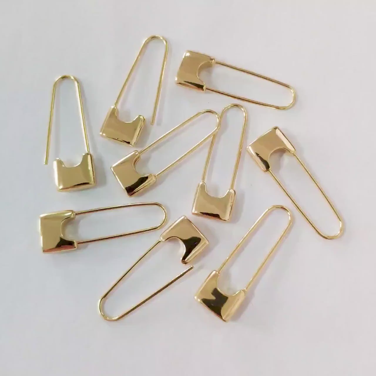 4pcs Gold/ Silver tone Padlock Hoops, Lock Earrings, Safety Pin Hoops, Geometric Hoops, Dainty Earrings, Minimalist Hoops (GB-1781)