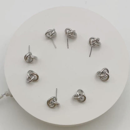 10pcs Gold/ Silver Knot Earrings, Minimalist Earrings, Flower Earrings (GB-2260)