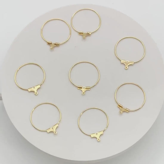 10pcs Gold plated Brass Circle Pendants 22mm, Can Open to Add Beads (GB-977)